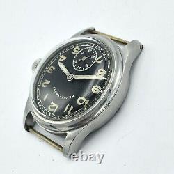 Vintage REVUE SPORT DH WW2 Swiss Watch Military German Army STEEL 1940s SERVICED