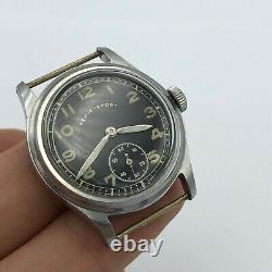 Vintage REVUE SPORT DH WW2 Swiss Watch Military German Army STEEL 1940s SERVICED