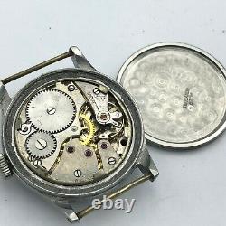 Vintage REVUE SPORT DH WW2 Swiss Watch Military German Army STEEL 1940s SERVICED