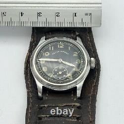 Vintage REVUE SPORT DH WW2 Swiss Watch Military German Army STEEL 1940s SERVICED