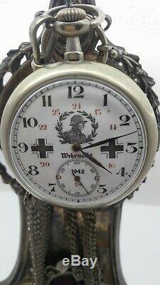 Vintage Rare Military WWII 1942 German Army Pocket Watch