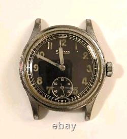 Vintage SILVANA German Army Wehrmacht Military DH Watch Wristwatch Ticking WW2