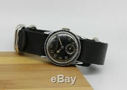 Vintage Technos mechanical Swiss watch WWII Serviced Military German Army 15j