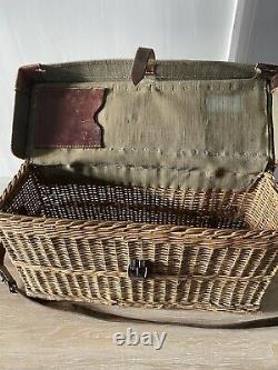 Vintage WW2 German Military Medical Basket Bag Wicker Leather Canvas