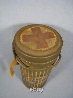 Vintage WW2 German medics gas mask tin container CANISTER