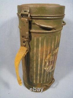 Vintage WW2 German medics gas mask tin container CANISTER