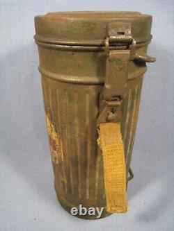 Vintage WW2 German medics gas mask tin container CANISTER