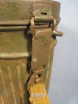 Vintage WW2 German medics gas mask tin container CANISTER