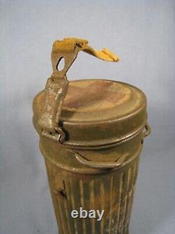 Vintage WW2 German medics gas mask tin container CANISTER