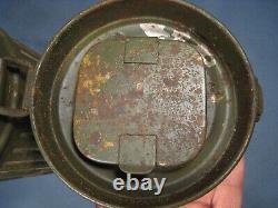 Vintage WW2 German medics gas mask tin container CANISTER