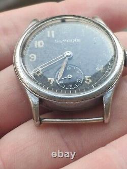 Vintage WW2 military german army Glycine winding watch dienstuhr DH cal. AS 1130