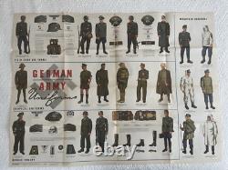 Vintage WWII NEWSMAP Map Wall Poster GERMAN ARMY UNIFORMS January 24 1944 #40F