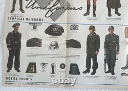 Vintage WWII NEWSMAP Map Wall Poster GERMAN ARMY UNIFORMS January 24 1944 #40F