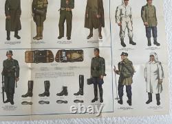 Vintage WWII NEWSMAP Map Wall Poster GERMAN ARMY UNIFORMS January 24 1944 #40F