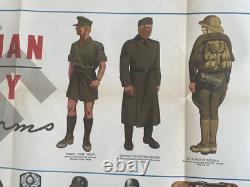 Vintage WWII NEWSMAP Map Wall Poster GERMAN ARMY UNIFORMS January 24 1944 #40F