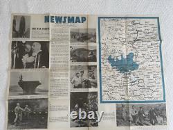 Vintage WWII NEWSMAP Map Wall Poster GERMAN ARMY UNIFORMS January 24 1944 #40F