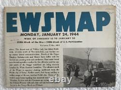 Vintage WWII NEWSMAP Map Wall Poster GERMAN ARMY UNIFORMS January 24 1944 #40F
