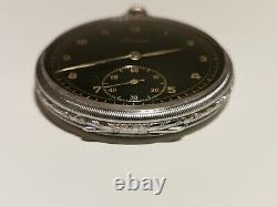 Vintage Ww2 German Army Military Men's Open Face Pocket Watch Stowa/black Dial