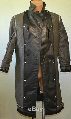 Vintage Ww2 Wehrmacht German Army Officer Long Jacket Black Leather Over Coat