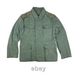 Vtg 1940s WW2 German Army Drillich HBT Tunic Jacket Mens Small Green Militaria Vtg 1940s WW2 German Army Drillich HBT Tunic Jacket Mens Small Green Militaria