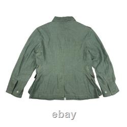 Vtg 1940s WW2 German Army Drillich HBT Tunic Jacket Mens Small Green Militaria