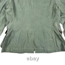 Vtg 1940s WW2 German Army Drillich HBT Tunic Jacket Mens Small Green Militaria