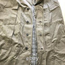 Vtg German Army Hooded Poncho Trench Coat Post WW2 Jacket Cape Military EUC