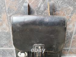 Vtg Rare Wwii Ww2 Type Bundeswehr W. German Army Black Leather Map Dispatch Case