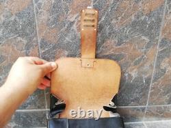 Vtg Rare Wwii Ww2 Type Bundeswehr W. German Army Black Leather Map Dispatch Case