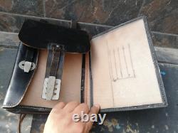 Vtg Rare Wwii Ww2 Type Bundeswehr W. German Army Black Leather Map Dispatch Case