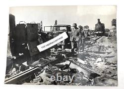Vtg WWII Photo German Army Soldiers Truck Train Approaching Kijev Kyiv Kiev