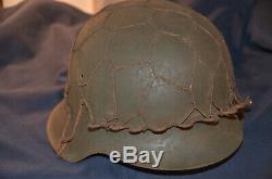 WORLD WAR 2 GERMAN ARMY/HEER M42 COMBAT HELMETWith HALF WIRE BASKET