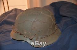 WORLD WAR 2 GERMAN ARMY/HEER M42 COMBAT HELMETWith HALF WIRE BASKET