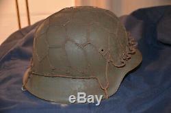 WORLD WAR 2 GERMAN ARMY/HEER M42 COMBAT HELMETWith HALF WIRE BASKET