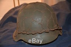 WORLD WAR 2 GERMAN ARMY/HEER M42 COMBAT HELMETWith HALF WIRE BASKET