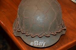 WORLD WAR 2 GERMAN ARMY/HEER M42 COMBAT HELMETWith HALF WIRE BASKET