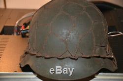 WORLD WAR 2 GERMAN ARMY/HEER M42 COMBAT HELMETWith HALF WIRE BASKET