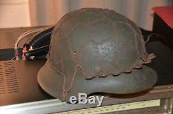 WORLD WAR 2 GERMAN ARMY/HEER M42 COMBAT HELMETWith HALF WIRE BASKET