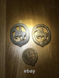 WW 2 German Very Rare Set Of 3 Horse Riding Awards, Military Soldier Army Medal