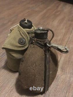 WW 2 Original Pair Of Canteens, German And American Soldier, Army, Military Gear