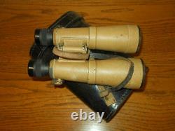 WW II German Army 10x50 Hensoldt BMJ PANZER ROOF PRISM BINOCULARS & CASE RARE