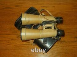 WW II German Army 10x50 Hensoldt BMJ PANZER ROOF PRISM BINOCULARS & CASE RARE