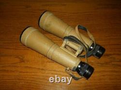 WW II German Army 10x50 Hensoldt BMJ PANZER ROOF PRISM BINOCULARS & CASE RARE