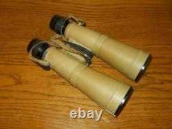 WW II German Army 10x50 Hensoldt BMJ PANZER ROOF PRISM BINOCULARS & CASE RARE