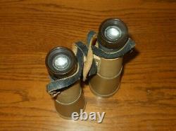 WW II German Army 10x50 Hensoldt BMJ PANZER ROOF PRISM BINOCULARS & CASE RARE