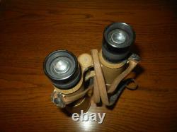 WW II German Army 10x50 Hensoldt BMJ PANZER ROOF PRISM BINOCULARS & CASE RARE