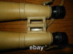 WW II German Army 10x50 Hensoldt BMJ PANZER ROOF PRISM BINOCULARS & CASE RARE