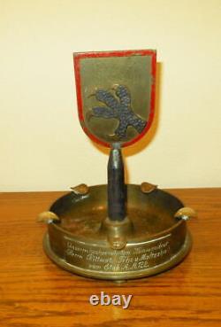 WW II German Army 122. Infanterie-Division PRESENTATION ASH TRAY COMMANDER