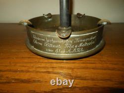 WW II German Army 122. Infanterie-Division PRESENTATION ASH TRAY COMMANDER