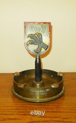 WW II German Army 122. Infanterie-Division PRESENTATION ASH TRAY COMMANDER